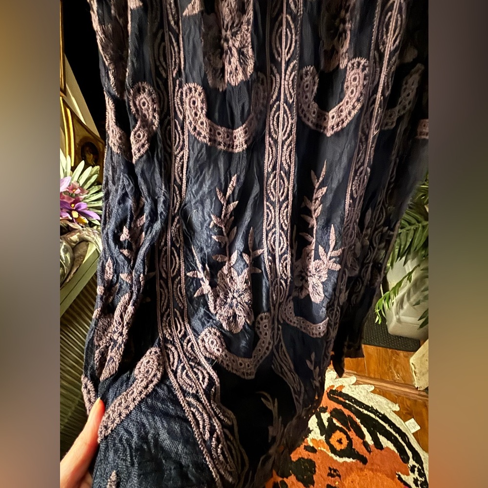 Calstyle Lace Maxi Dress with Navy Slip Womens XL Gorgeous - Picture 6 of 10